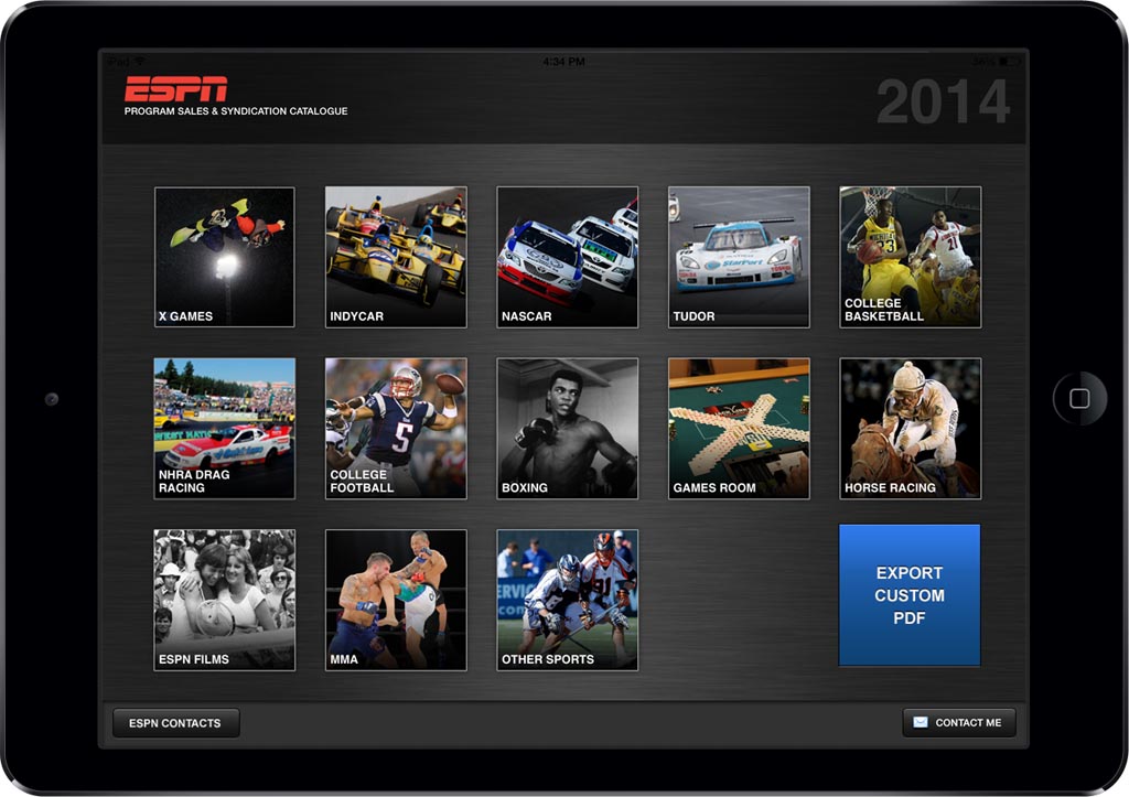 ESPN App Screen - 1 | Customized Sales Collateral Mobile App ESPN App Screen - 1 | Customized Sales Collateral Mobile App