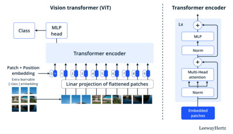 How is a Vision Transformer (ViT) model built and implemented?